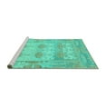 thumbnail image 2 of Ahgly Company Machine Washable Indoor Rectangle Oriental Turquoise Blue Traditional Area Rugs, 7' x 10', 2 of 4