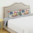 thumbnail image 3 of Yayeee Pillowcase Queen Size Set of 2 Satin Wrinkle Resistant Envelope Pillow Case, Red Japanese Floral Pattern, 3 of 8