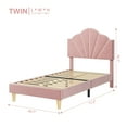 thumbnail image 2 of Litake Twin Platform Bed Frame, Velvet Upholstered Platform Bed Frame with Height Adjustable Headboard, Strong Wood Slat Support, Solid and Stable, Easy to Assemble, Pink, 2 of 9
