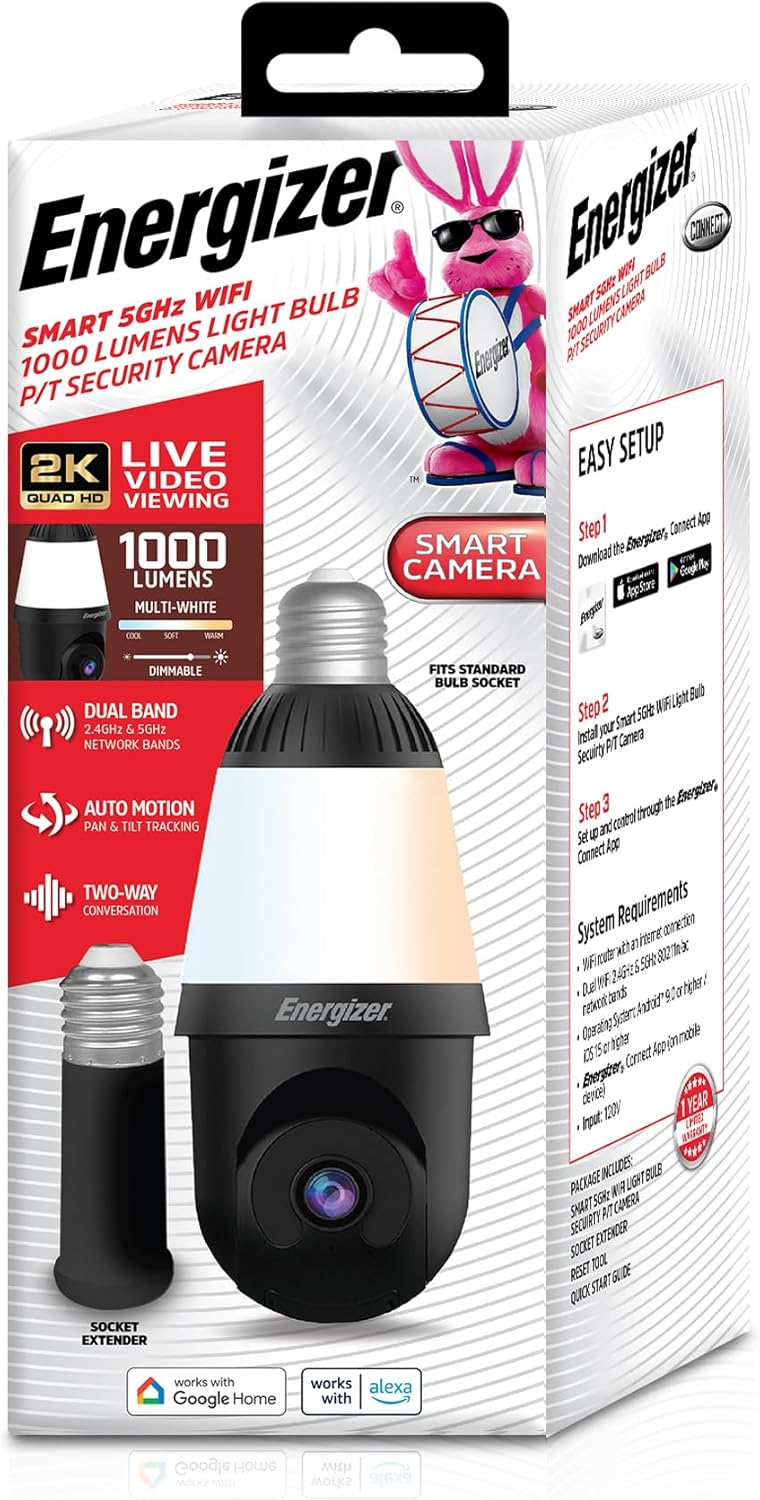 Energizer Smart Light Bulb Camera 2K with Auto-Tracking photo 6