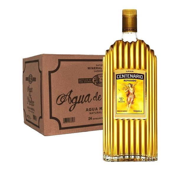 Pack 24 Agua de Piedra con Gas 360 ml de Piedra + Tequila Gran Centenario Reposado 950 ml
