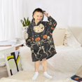 thumbnail image 6 of FORMRS Wearable Blanket Hoodie with Sleeves for Kids Cozy Flannel Sweatshirt, Black Halloween Dancing Skeleton, 6 of 7