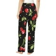 thumbnail image 3 of Kll Womens Sweet Red Cherry Print Pajama Pants Soft Pajama Bottoms For Women Cozy Lounge Pants, 3 of 9