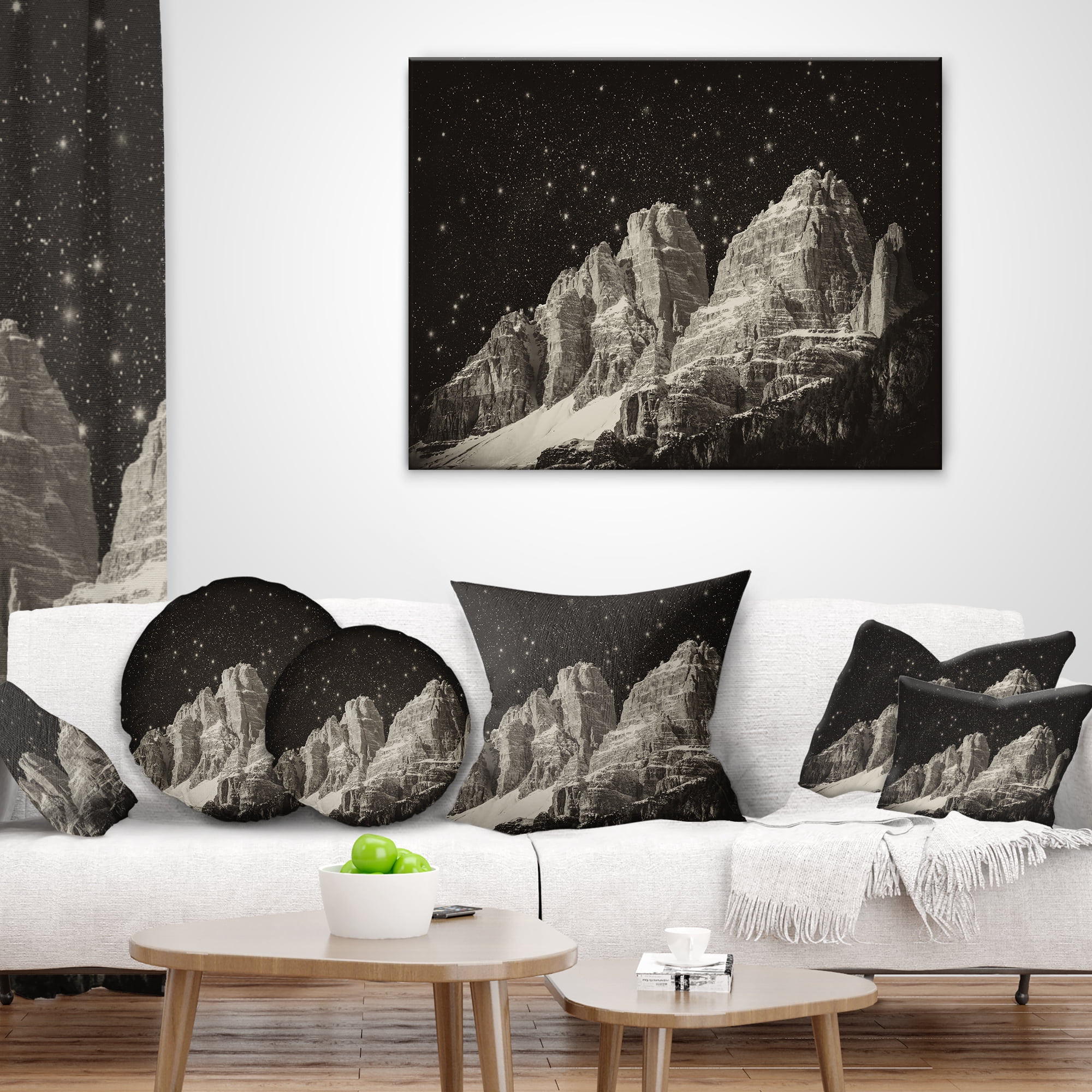 Designart High Peaks of Dolomites Italian Alps - Landscape Printed Throw Pillow - 16x16