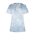 thumbnail image 5 of Hauts d'Été Grande Taille pour Femmes, Mode Décontractée Imprimée, Col Carré, Manches Courtes, Boutons, Blouses Amples, T-Shirt Col en V pour Femmes en Solde, 5 of 5