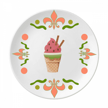 

Biscuits Watermelon Cones Ice Flower Ceramics Plate Tableware Dinner Dish