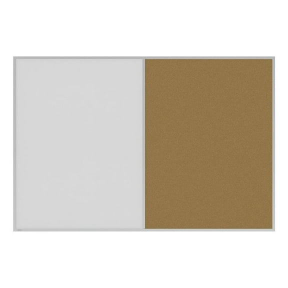 Ghent Aluminum Framed Markerboard and Cork Combo Board 4'H x 6'W