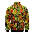 thumbnail image 2 of Chaqueta con cremallera y estampado 3D de frutas divertidas, chaquetas de manga larga para hombres y mujeres, ropa de moda con cuello alto, sudaderas casuales para hombres, abrigos para hombres, 2 of 5