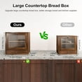 thumbnail image 2 of Wooden Bread Box for Kitchen Counter 3 Tier Large Bread Boxes with Window & Drawer Homemade Bread Storage Container Boite a Pain Pour Comptoir, Retro Brown, 2 of 8