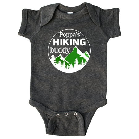 

Inktastic Poppa s Hiking Buddy with Mountains and Trees Gift Baby Boy or Baby Girl Bodysuit