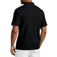 thumbnail image 5 of Dwelliawo Mens Lightweight Linen Texture Polo Tops Raglan Short Sleeve Classic Three Buttons Collar Shirts Breathable Soft Comfort Beach Trip Golf Training Daily Casual Summer Wear Black 3xL, 5 of 5