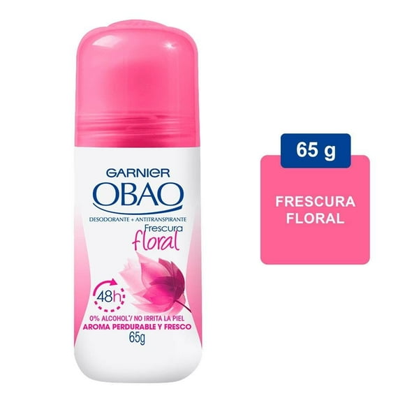 Desodorante antitranspirante Garnier Obao frescura floral para dama en roll on 65 g