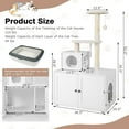 thumbnail image 4 of Litter Box Enclosure with Cat Tree Tower, 2-in-1 Hidden Cat Washroom with Cat Condo, Plush Perch, Scratching Posts, Hidden Cat Litter Box Furniture with Divider for Indoor Cats (White), 4 of 9