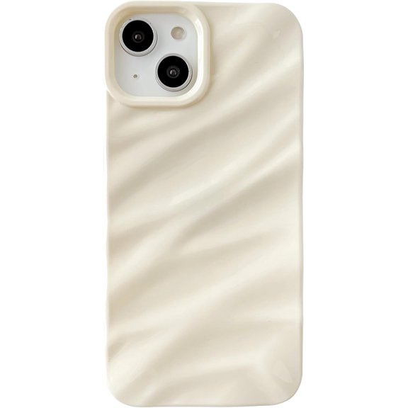 for iPhone 13 Case,Water Ripple Pattern Curly Wave Shape Soft Compatible with iPhone Case (iPhone 13,White)