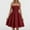 Wine, variant on Summer Dresses for Women 2025 Double-Layer Mini Puff Dress Sleeveless Adjustable Spaghetti Straped Pleat Cute Sundresses Wine XL