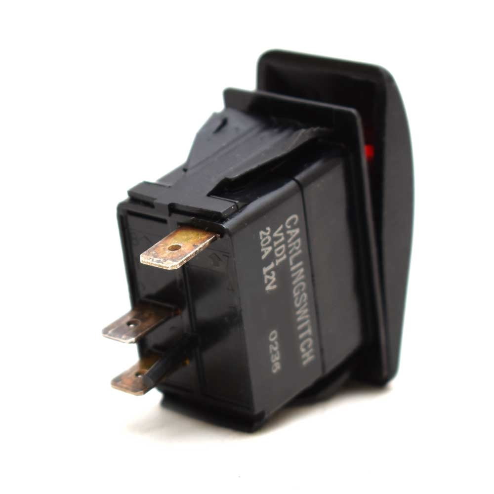 Carling Contura III On/Off Boat Rocker Switch | 3 Spade 12 Volt Lighted