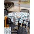 thumbnail image 5 of Outdoor Tablecloth with Umbrella Hole for Patio/Picnic/Party/Camping, Teal Coastal Waterproof Table Cloth Square Cover Washable, Nautical Ocean Sea Whale Shell Starfish (60"x 60"), 5 of 8
