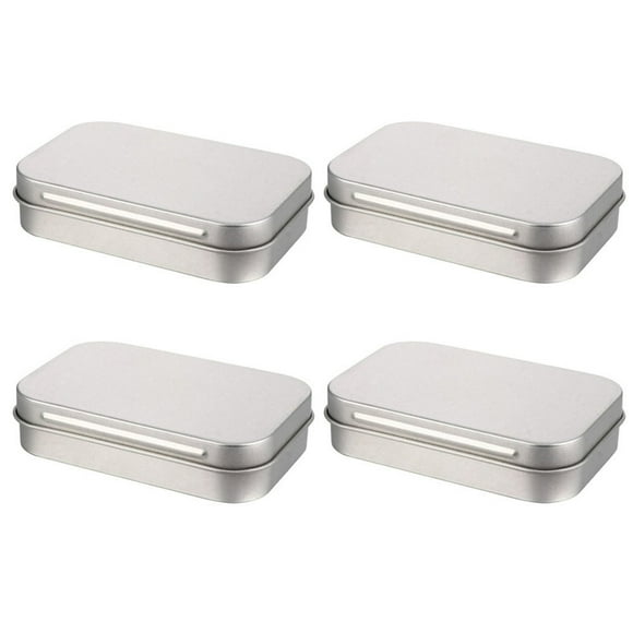 MesaSe 4pcs Tinplate Storage Box Metal Wallets Portable Rectangular Small Boxes