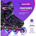 thumbnail image 3 of Adjustable Flashing Inline Skates, All Wheels Light Up, Fun Illuminating Skates for Kids Men Adult Women and Boys, 3 of 9