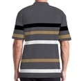 thumbnail image 6 of Fnnxeal Mens Polo Shirts Short Sleeve Striped Button Collared Summer Casual Polo Dark Gray Shirts for Men Size XL, 6 of 7