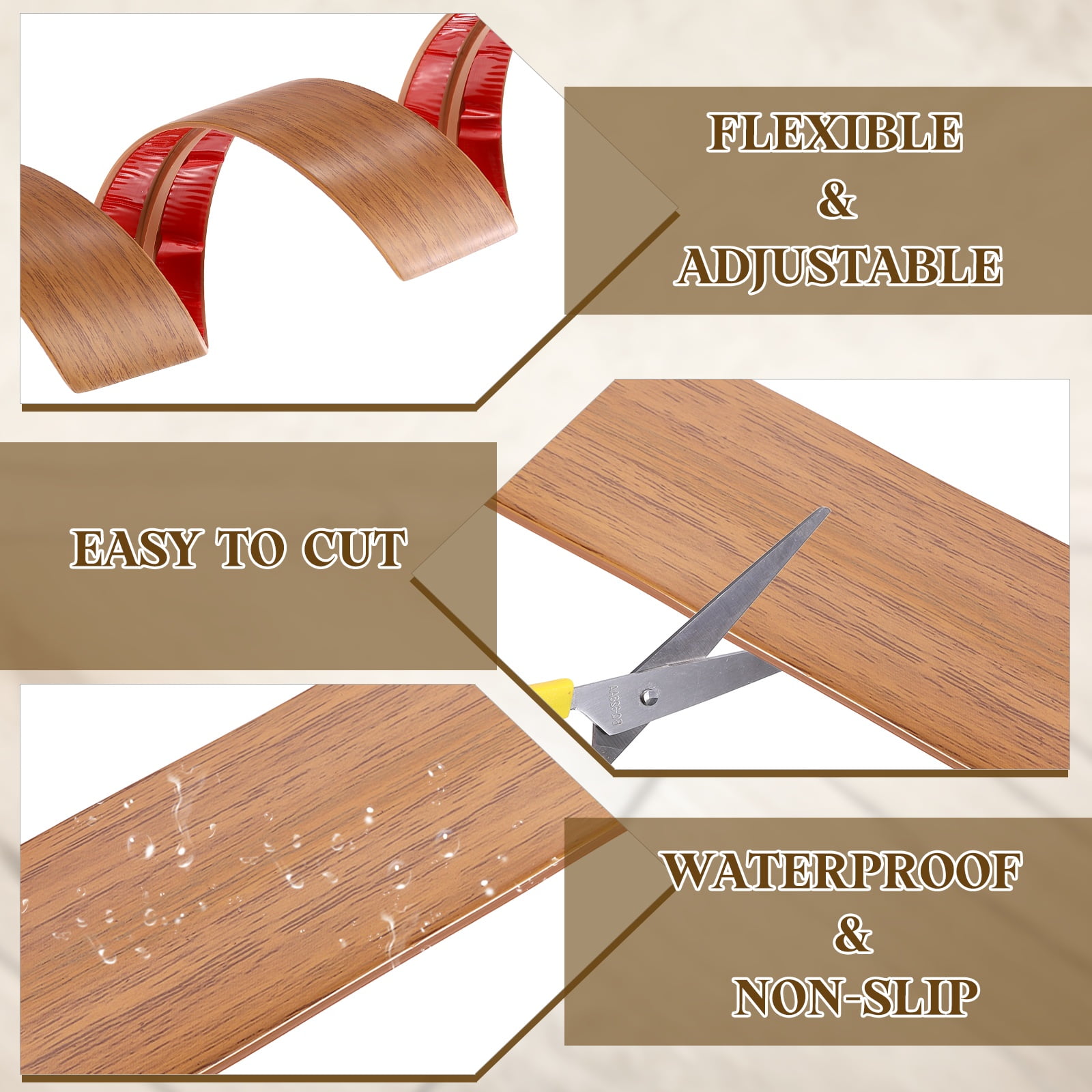 T-Molding Transition Strips, 9.84 ftx1.97" Vinyl Flooring Edging Trim, Yellow