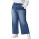 thumbnail image 4 of Pantalones de mezclilla de talla grande Agnes Orinda para mujer, de pierna ancha, casuales, lavados, elásticos, con bolsillos, 2X azul medio, 4 of 6