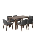 thumbnail image 1 of Juego de Comedor de Madera con 6 Sillas Tapizadas para 6 Personas, Mesa y Sillas para Comedor y Cocina, Midtown Concept Amalfi, Nogal y Gris Oscuro, 1 of 5