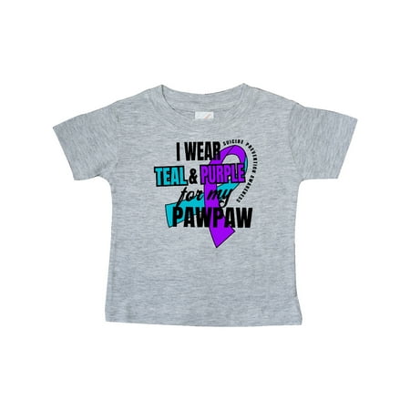 

Inktastic Suicide Prevention I Wear Teal and Purple for My Pawpaw Gift Baby Boy or Baby Girl T-Shirt