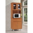 thumbnail image 2 of Retro Kitchen Cabinet - Microwave Storage, Shelves & Drawer - Cherry Finish - 72" Tall Hutch, 2 of 9