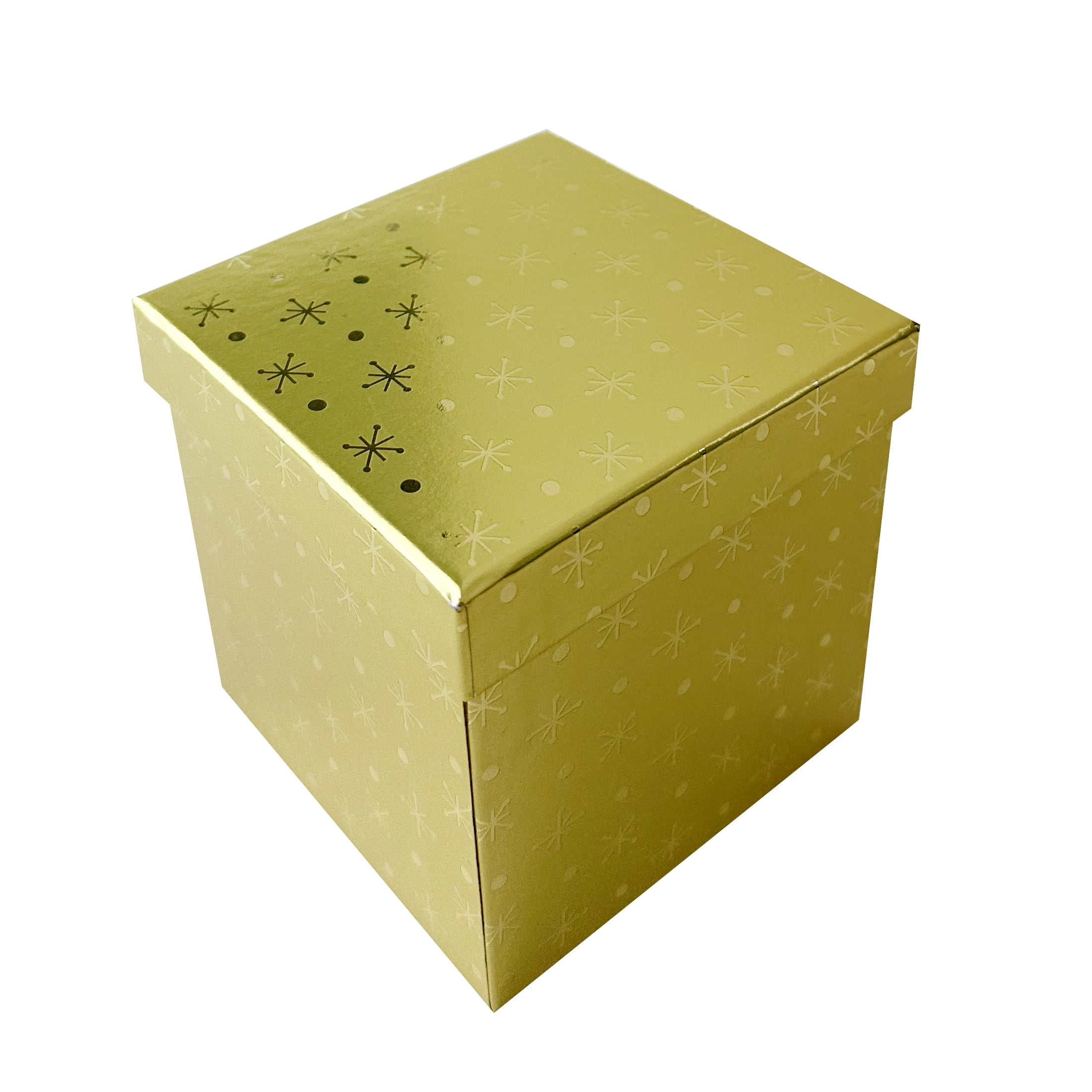 Holiday Time Christmas Gift Square Box, 4 inches, Blue/Red/Gold/Silver Holo