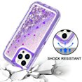 thumbnail image 6 of TASHHAR iPhone 14 Pro Case with Privacy Screen and Lens Protector 3 in 1 Anti Scratch Clear Glitter Shockproof Moving Shiny Quicksand Liquid Case for iPhone 14 Pro 6.1 inch 2022 Phone Blue+Purple, 6 of 6