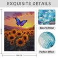 thumbnail image 3 of Diamond Art Kits for Adults - 5d Sunset Sunflower Butterfly Fields Diamond Painting for Adults, Diamond Art for Adults Beginners, Diamond Painting Kits for Adults for Home Wall Decor, 3 of 7