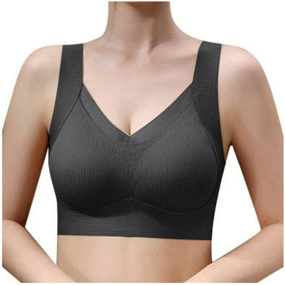 DuoJiaJ Women's Seamless Vest With Warm Muscle Underwear For Women's Gathering And Adjustable Upper Support Comfortable Without Steel Ring Bra For Women Wireless Bras Black