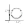 thumbnail image 2 of 10k White Gold 1.5mm Polished Endless Hoop Earrings 14x11mm Wide 1.5mm Thick Hoop Earring for Women, 2 of 2