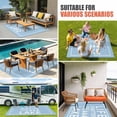 thumbnail image 4 of Blue Outdoor Rug for Patio/Deck/Porch, Non-Slip Large Area Rug 4 x 6 Ft, Mountain Forest Tree Life Is Better at The Lake Indoor Outdoor Rugs Washable Area Rugs, Reversible Camping Rug Carpet Runner, 4 of 8