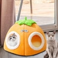 thumbnail image 1 of Nido de gato semicerrado, casa cálida para gatitos y gatos, caseta para mascotas, cama cueva, tienda de campaña para gatos, casa para animales pequeño M, 1 of 8