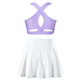 thumbnail image 2 of Rswnyirn Girls 2 Piece Tennis Golf Outfit Athletic Sports Tank Top with Pleated Skort Skirts Set Lavender&White 14, 2 of 6