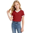 thumbnail image 5 of Zhanqunnn Girls Short Sleeve Crewneck Tee Soft Blended Basic Top Everyday School Play, Size 13-14 Years, 5 of 5