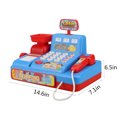 thumbnail image 3 of Kids Cash Register Toy with Shopping Cart Toddler Pretend Play Store Cashier Register for Kids with Music / Real Calculator / Scanner Learning Toys for Girls Birthday Gift for 3-8 Year Old Girl, 3 of 7