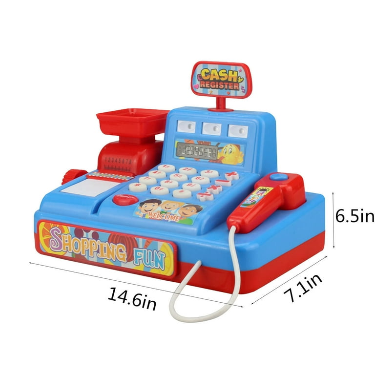 Kids Tablet Kids Cash Register Toy With Shopping Cart Toddler