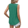 thumbnail image 6 of MOSHU V Neck Tank Tops for Women Flowy Pleated Sleeveless Shirts Loose Fit Women Tops Dressy Curved Hem Summer Tops, 6 of 12