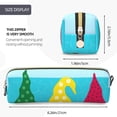 thumbnail image 3 of Fotbe Gnomes On The Beach Estuche para Lápices de Cuero con Estampado, Estuche con Cremallera Resistente, Organizador Compacto y Elegante para Papelería, 3 of 7