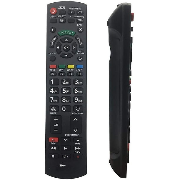 Control remoto de reemplazo luminoso universal compatible con Panasonic Viera Tv/viera Link/3d/lcd/led/hdtv, funciona con todas las Panasonic Tvs Led/lcd/plas Afortunado Sencillez