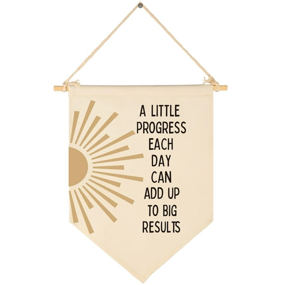 Un Poco De Progreso Cada Día Banderín De Salud Mental Cita De Progreso Motivacional Decoración De Oficina Consejero Escolar-Lona Colgante Banderín Bandera Decoración De Pared Regalo Para Guardería, Ho