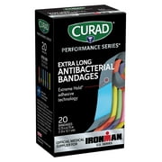 Curad Performance Series Ironman Extra Long Antibacterial Bandage, Extreme Hold Adhesive Technology, Fabric Bandages, 75 x 4.75 Inch, 20 ct (Pack of 4)
