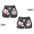 thumbnail image 5 of Xecao Cute Farm Milk Animal Print Workout Shorts for Women Soft Smooth Gym Yoga Scrunch Active Tennis Workout Running Shorts, 5 of 9