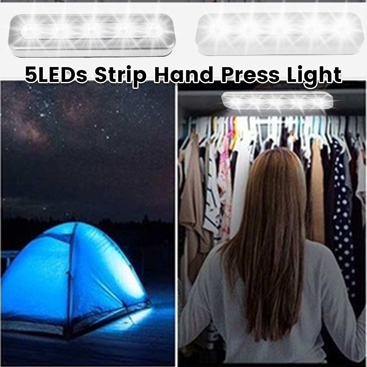 LED LIGHT BATTERY AAA SPOTLIGHT WITH STICKER STICK CLOSET WHITE WORKSHOP HOME 