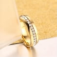 thumbnail image 5 of 18K Gold Plated 6MM Men Women's White CZ Titanium Steel Engagement Ring Sz 5-13, 5 of 5
