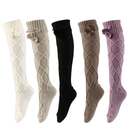 

SPRING PARK Women Slouch Socks Breathable High Elasticity Knit Knee-High Winter Boot Socks for Girl