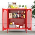 thumbnail image 3 of 2 Door Accent Cabinet,Metal Storage Cabinet with Adjustable Shelf,Buffet Sideboard for Bed Room,Living Room,Entryway,Hallway,Home,Hotel,Office,Garage,Kitchen,1 Removable Shelf., 3 of 7